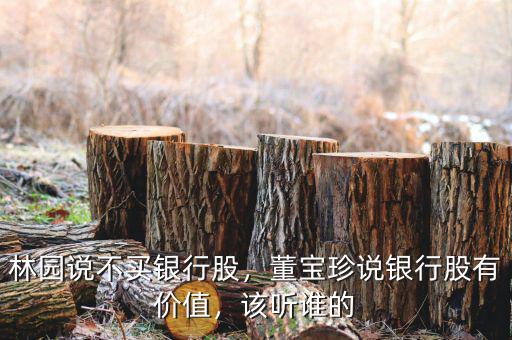 林園說不買銀行股，董寶珍說銀行股有價(jià)值，該聽誰的