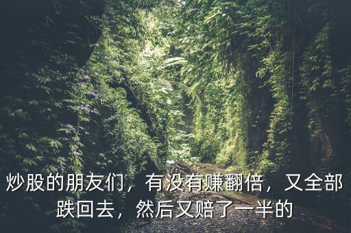 炒股的朋友們，有沒有賺翻倍，又全部跌回去，然后又賠了一半的