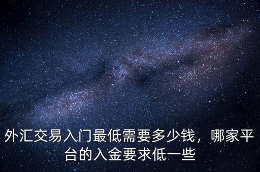外匯交易入門(mén)最低需要多少錢(qián)，哪家平臺(tái)的入金要求低一些
