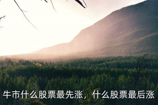 牛市什么股票最先漲，什么股票最后漲