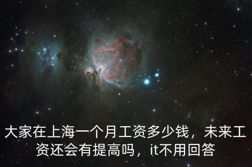 大家在上海一個(gè)月工資多少錢，未來(lái)工資還會(huì)有提高嗎，it不用回答