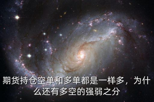 期貨持倉(cāng)空單和多單都是一樣多，為什么還有多空的強(qiáng)弱之分