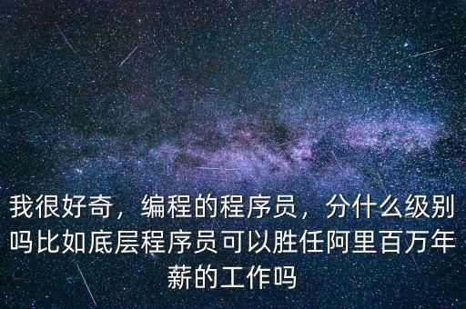 我很好奇，編程的程序員，分什么級(jí)別嗎比如底層程序員可以勝任阿里百萬(wàn)年薪的工作嗎