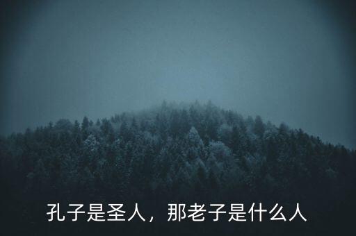 孔子是圣人，那老子是什么人