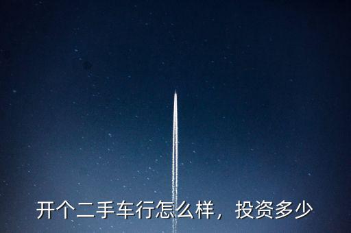 開個(gè)二手車行怎么樣，投資多少