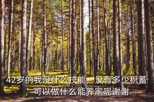 42歲的我沒什么技能，沒有多少積蓄，可以做什么能養(yǎng)家呢謝謝