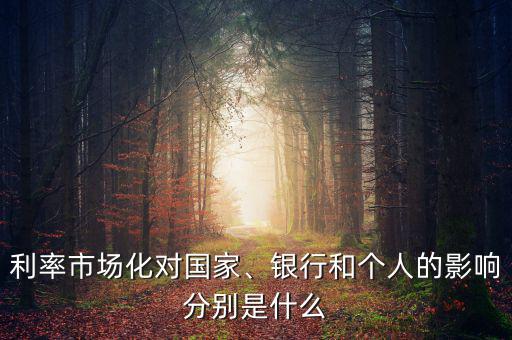 利率市場化對國家、銀行和個(gè)人的影響分別是什么