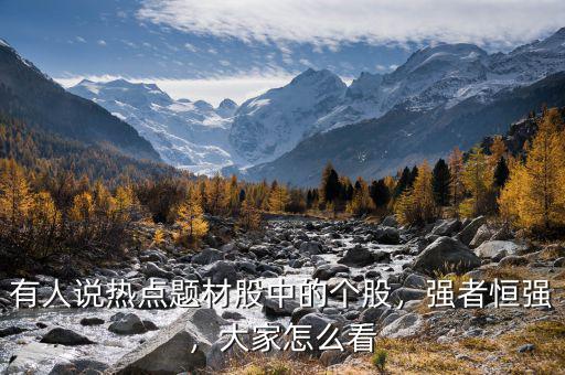 有人說熱點題材股中的個股，強者恒強，大家怎么看
