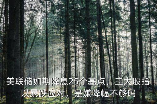 美聯(lián)儲(chǔ)如期降息25個(gè)基點(diǎn)，三大股指以暴跌應(yīng)對(duì)，是嫌降幅不夠嗎