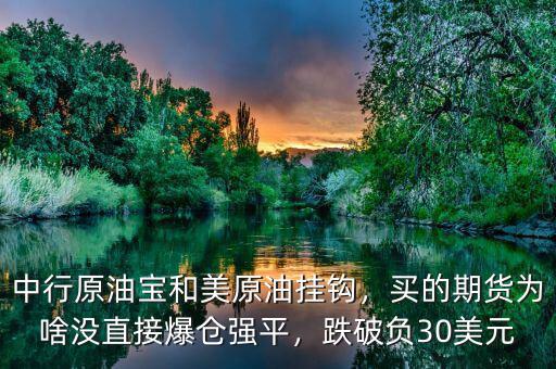 中行原油寶和美原油掛鉤，買的期貨為啥沒直接爆倉強平，跌破負30美元