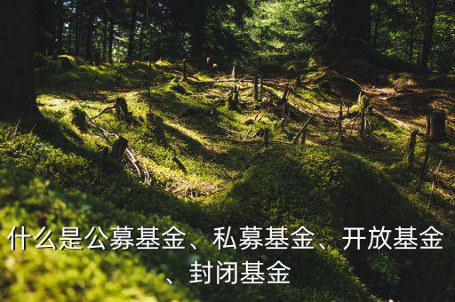 什么是公募基金、私募基金、開放基金、封閉基金