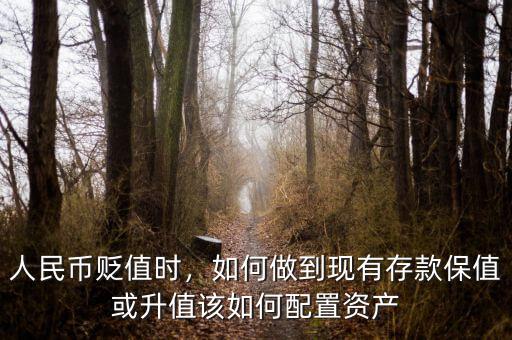 人民幣貶值時(shí)，如何做到現(xiàn)有存款保值或升值該如何配置資產(chǎn)