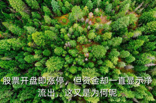 股票開盤即漲停，但資金卻一直顯示凈流出，這又是為何呢