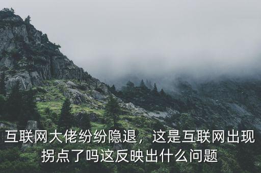 互聯(lián)網(wǎng)大佬紛紛隱退，這是互聯(lián)網(wǎng)出現(xiàn)拐點了嗎這反映出什么問題