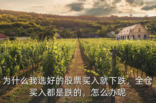 為什么我選好的股票買入就下跌，全倉買入都是跌的，怎么辦呢