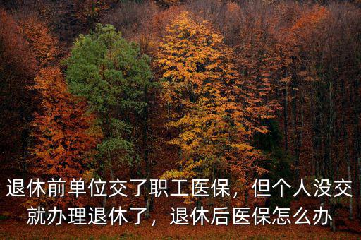 退休前單位交了職工醫(yī)保，但個人沒交就辦理退休了，退休后醫(yī)保怎么辦