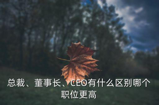 總裁、董事長、CEO有什么區(qū)別哪個職位更高