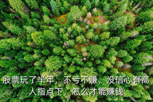 股票玩了半年，不虧不賺，沒信心有高人指點下，怎么才能賺錢