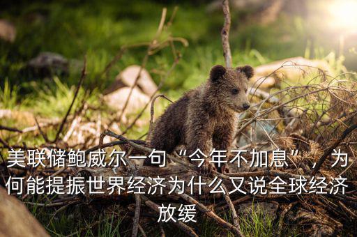 美聯(lián)儲鮑威爾一句“今年不加息”，為何能提振世界經(jīng)濟(jì)為什么又說全球經(jīng)濟(jì)放緩