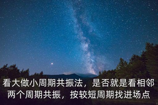 看大做小周期共振法，是否就是看相鄰兩個(gè)周期共振，按較短周期找進(jìn)場(chǎng)點(diǎn)
