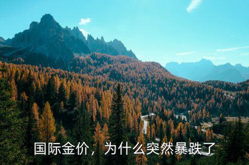 國際金價(jià)，為什么突然暴跌了