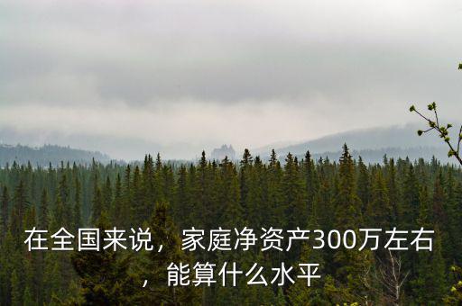 在全國來說，家庭凈資產300萬左右，能算什么水平