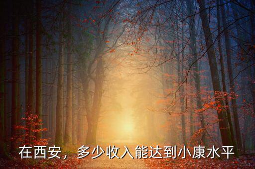 在西安，多少收入能達(dá)到小康水平