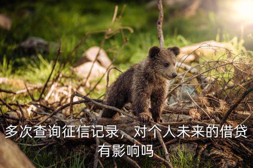 多次查詢征信記錄，對個人未來的借貸有影響嗎