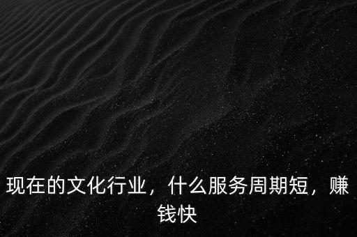 現(xiàn)在的文化行業(yè)，什么服務(wù)周期短，賺錢快
