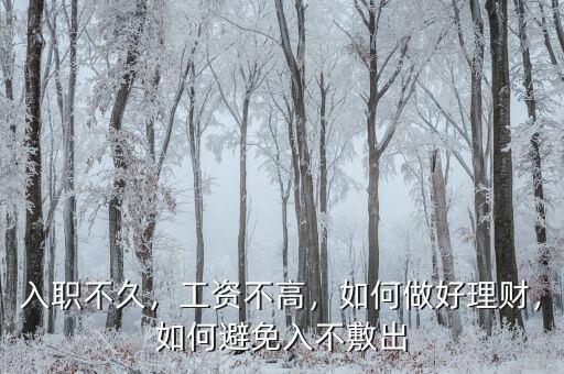 入職不久，工資不高，如何做好理財，如何避免入不敷出