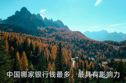 中國哪家銀行錢最多，最具有影響力