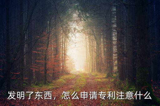發(fā)明了東西，怎么申請(qǐng)專利注意什么