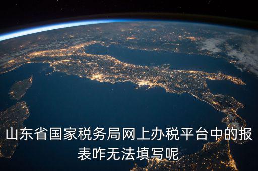 山東省國(guó)家稅務(wù)局網(wǎng)上辦稅平臺(tái)中的報(bào)表咋無法填寫呢