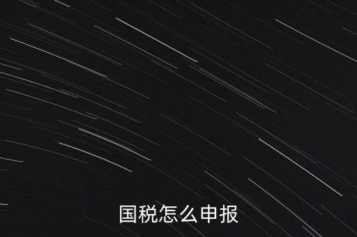 什么國稅局申報，國稅怎么申報