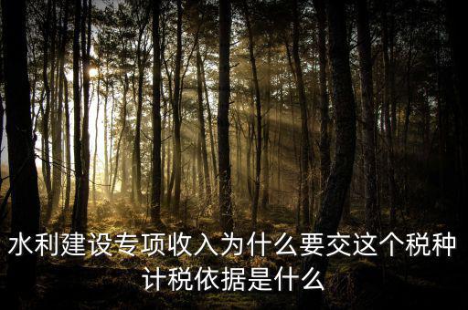 水利建設(shè)專(zhuān)項(xiàng)收入為什么要交這個(gè)稅種計(jì)稅依據(jù)是什么
