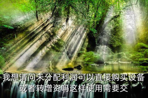 我想請問未分配利潤可以直接購買設備或者轉(zhuǎn)增資嗎這樣使用需要交