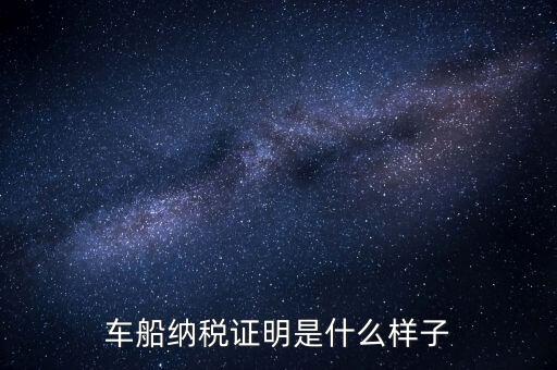 車(chē)船納稅證明是什么樣子