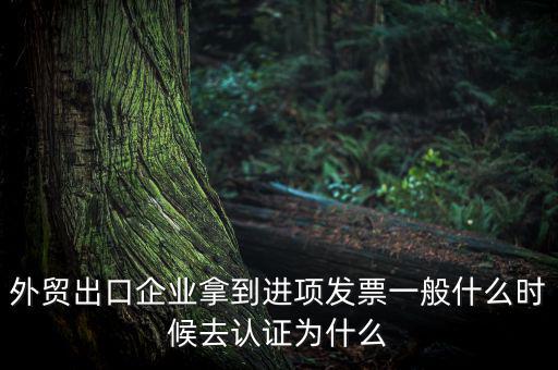 發(fā)票什么時候去認證，外貿出口企業(yè)拿到進項發(fā)票一般什么時候去認證為什么