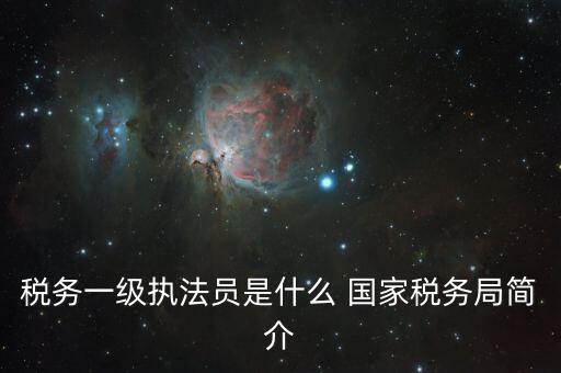 稅務(wù)一級(jí)執(zhí)法員是什么 國家稅務(wù)局簡介