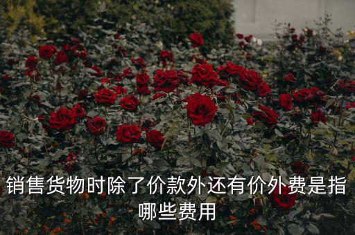 什么叫價外費用，屬于價外費用的是什么