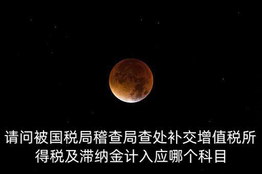 請問被國稅局稽查局查處補(bǔ)交增值稅所得稅及滯納金計(jì)入應(yīng)哪個科目