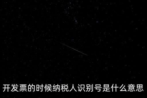 開(kāi)發(fā)票的時(shí)候納稅人識(shí)別號(hào)是什么意思