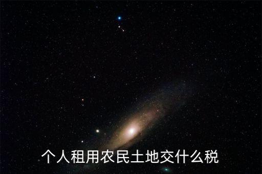 租田地需要交什么稅，個人租用農(nóng)民土地交什么稅