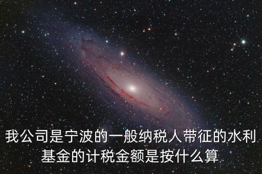 小微企業(yè)水利基金按什么繳，我公司是寧波的一般納稅人帶征的水利基金的計(jì)稅金額是按什么算