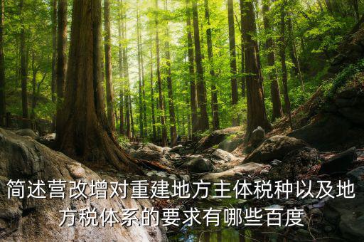 營(yíng)改增后地方稅源靠什么，簡(jiǎn)述營(yíng)改增對(duì)重建地方主體稅種以及地方稅體系的要求有哪些百度