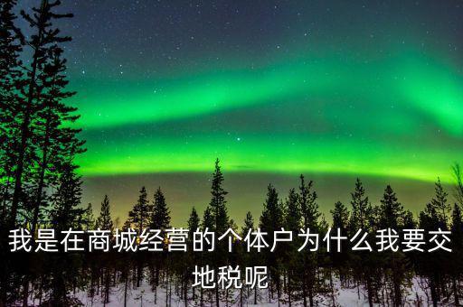 個體戶為什么要交地稅，我是在商城經(jīng)營的個體戶為什么我要交地稅呢
