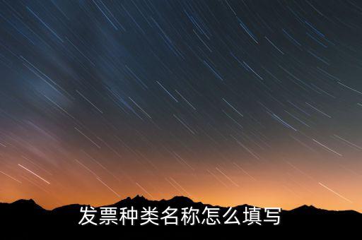 發(fā)票票種是填什么，發(fā)票類型號(hào)是什么啊