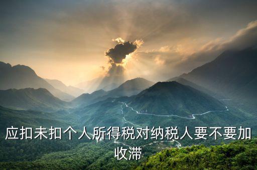 什么是應(yīng)扣未扣個人稅，應(yīng)扣未扣個人所得稅處罰