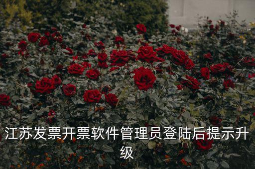 江蘇開票升級什么意思，江蘇發(fā)票開票軟件管理員登陸后提示升級