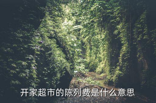 什么是陳列費，開家超市的陳列費是什么意思